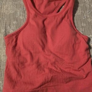 Lululemon Athletica Vibrant Red Ribbed Tank Top